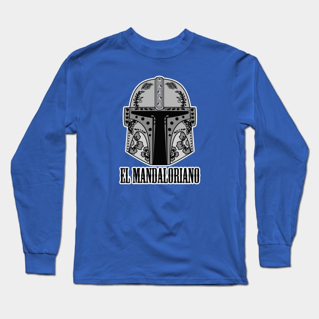 Sugar Skull Steel Helmet Long Sleeve T-Shirt by BoxDugArt